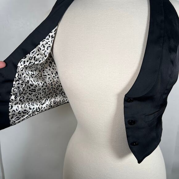 Guess Authentic Women's Racerback Waistcoat Vest S Black Button Front Y2K - Picture 7 of 8